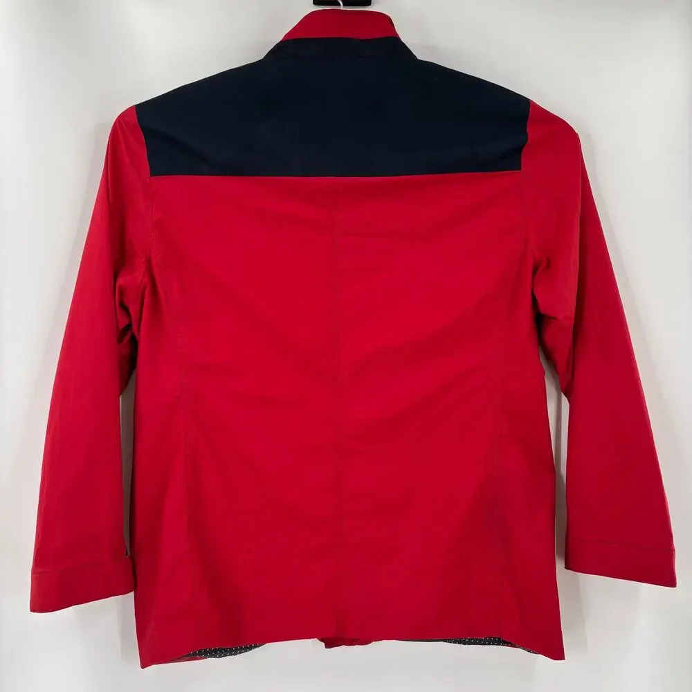 Untuckit XL‎ Red Full ZIp Button Pockets Long Sleeve Windbreaker Style Jacket